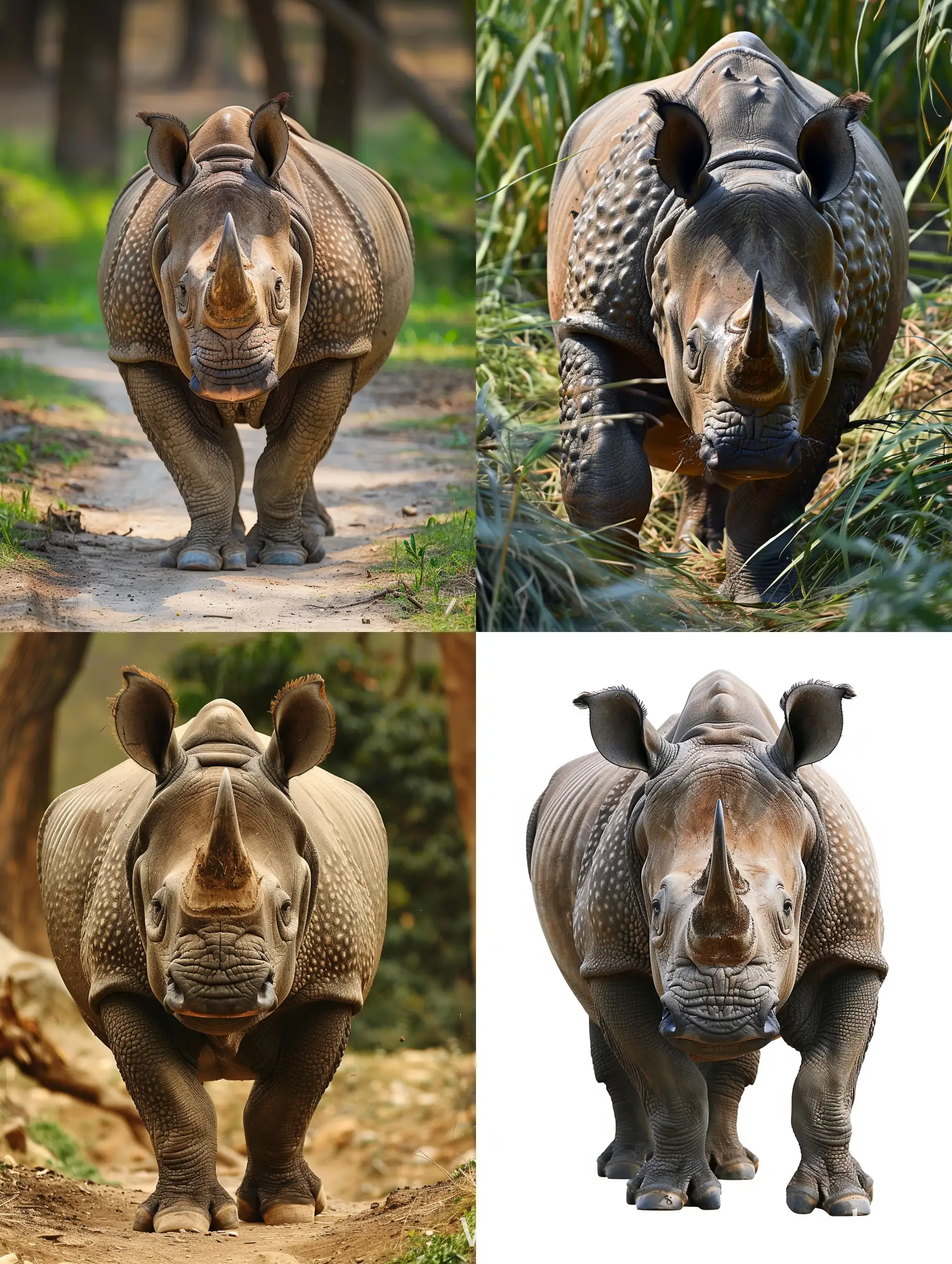 Javan-Rhino-Grazing-in-Lush-Tropical-Forest