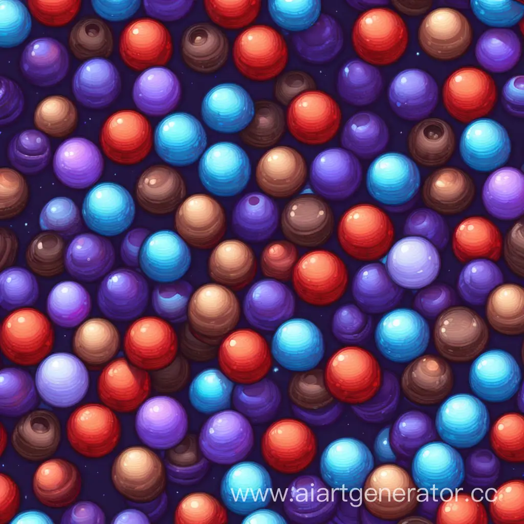 red, blue ,purple ,brown, orb, pixel art,2d,top down