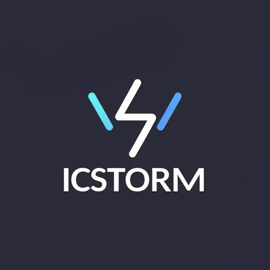 a logo design,with the text "ICStorm", main symbol:storm,Minimalistic,be used in Internet industry,clear background