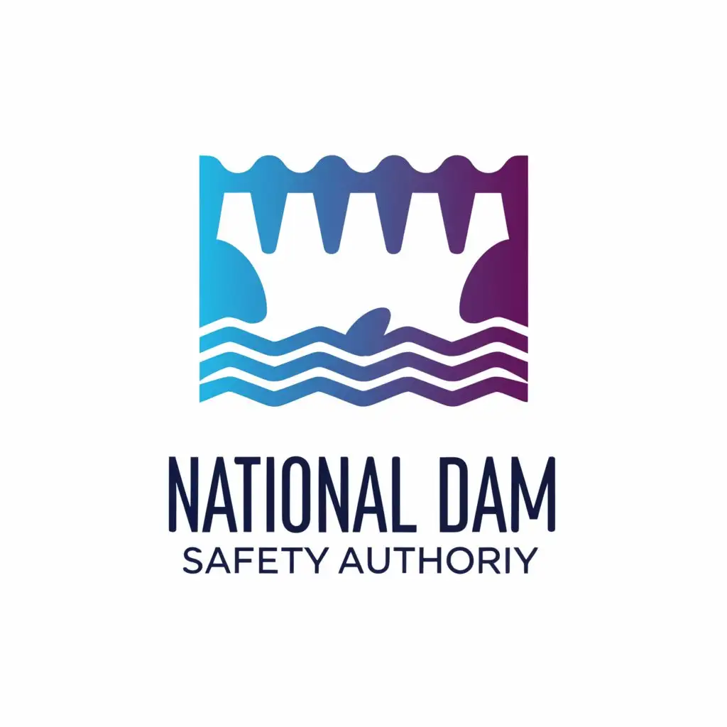 a logo design,with the text "national dam safety authority", main symbol:dam,complex,clear background