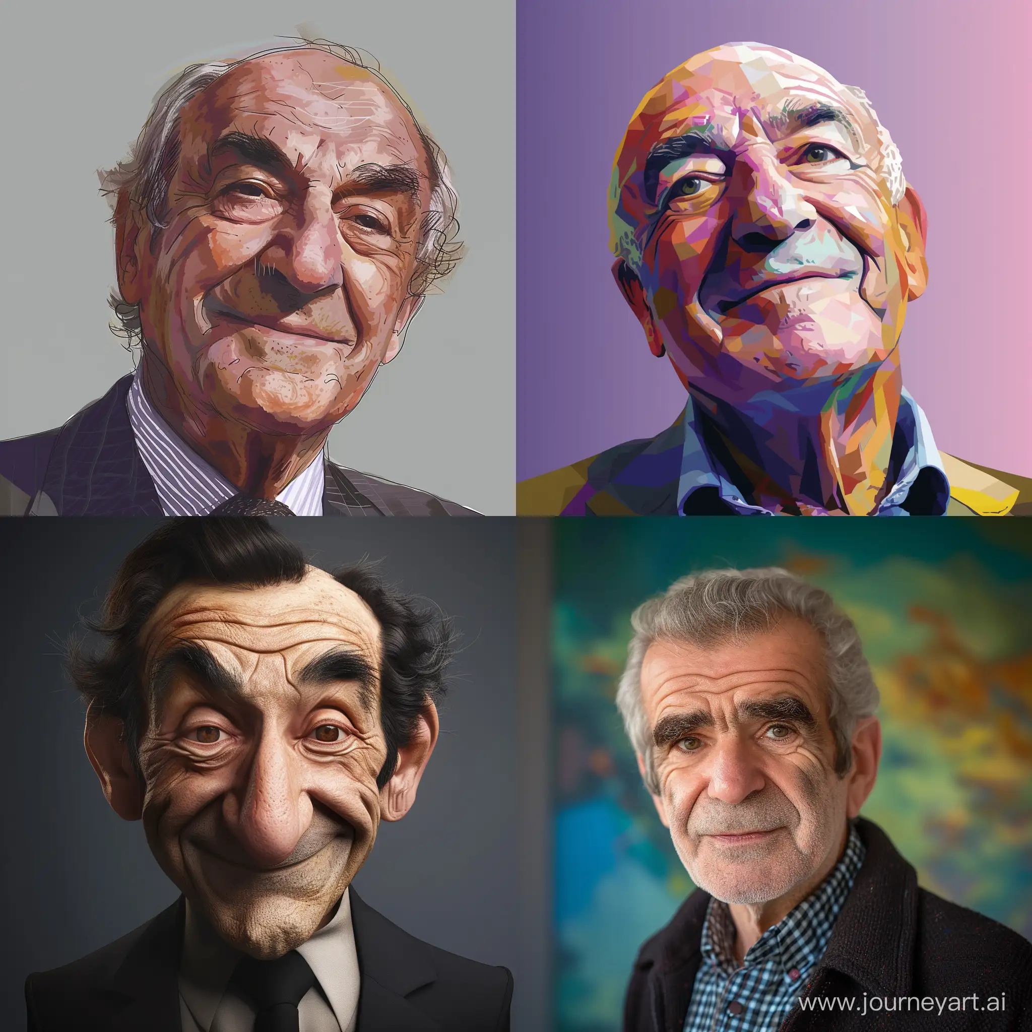 Louis de Funès Near face portrait photo with hi detail quality photo, looking to the objective straight, colorful photo, smiling, realistic, hi quality photo, detailed face