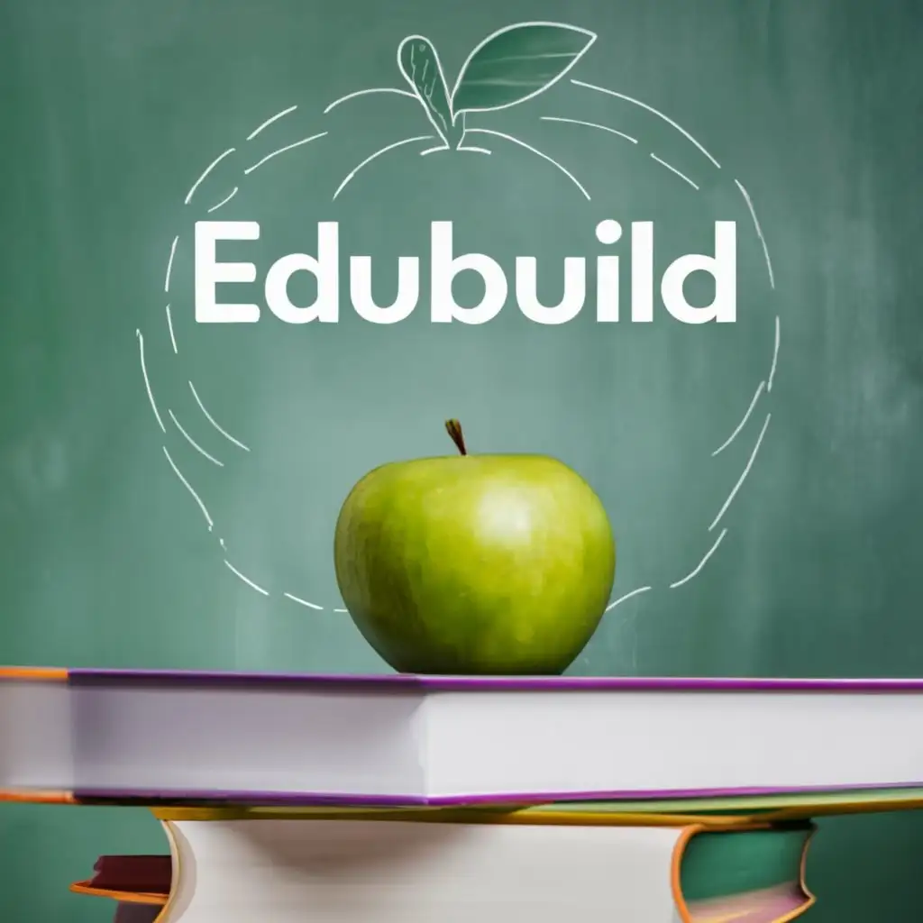 logo, Apple and teacher desk, with the text "EduBuild", typography, be used in Education industry