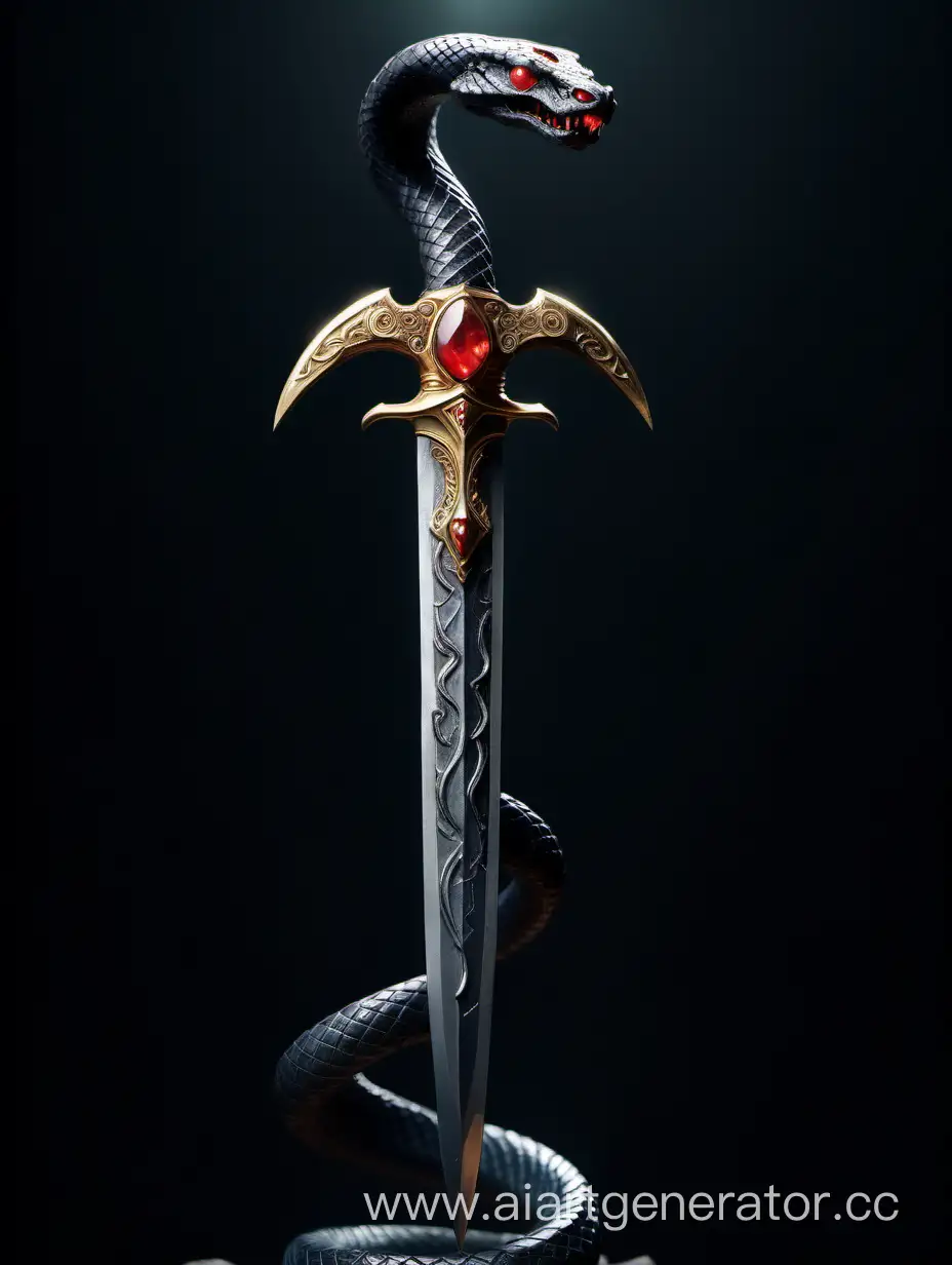 Gilded-Hilt-Dagger-with-Stone-Snake-Design