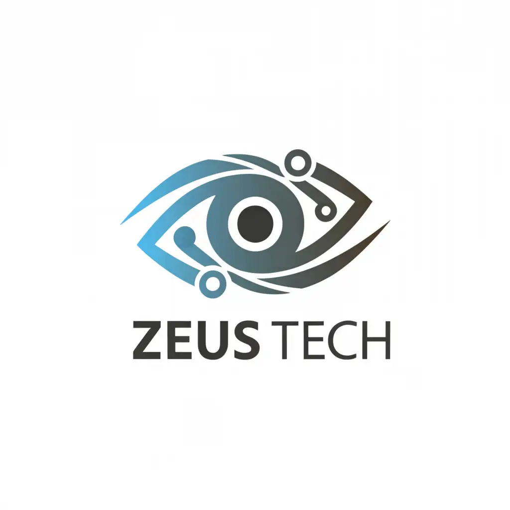 a logo design,with the text "zeus tech", main symbol:eye,Moderate,be used in Technology industry,clear background