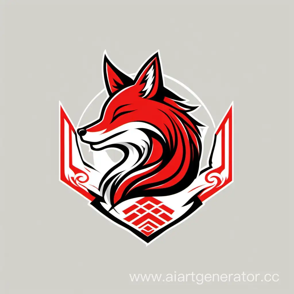 Minimalist-College-Logo-Angular-Red-Japanese-NineTailed-Fox