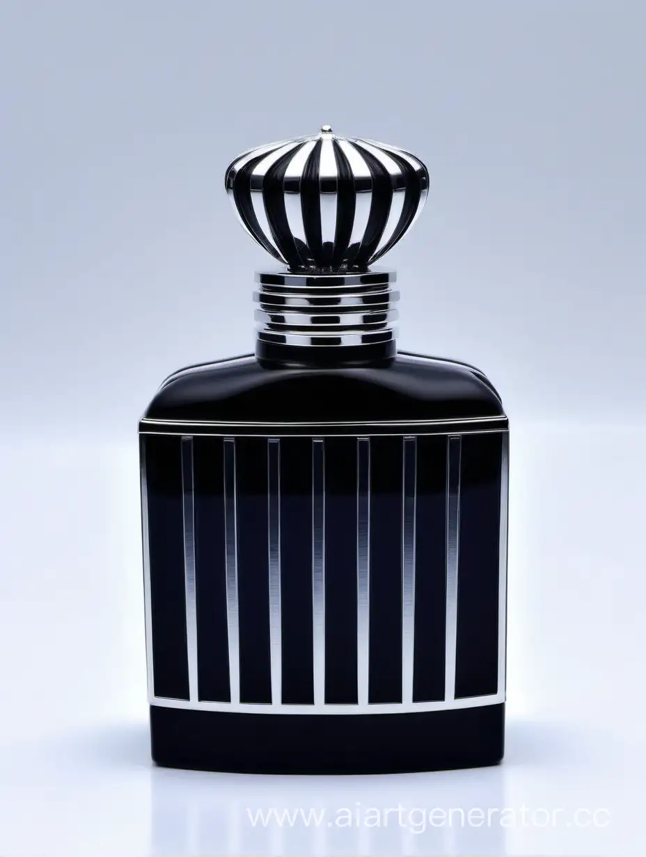 Zamac Perfume decorative ornamental black, royal dark torquious heavy bottle double in height with stylish Silver lines cap and bottle