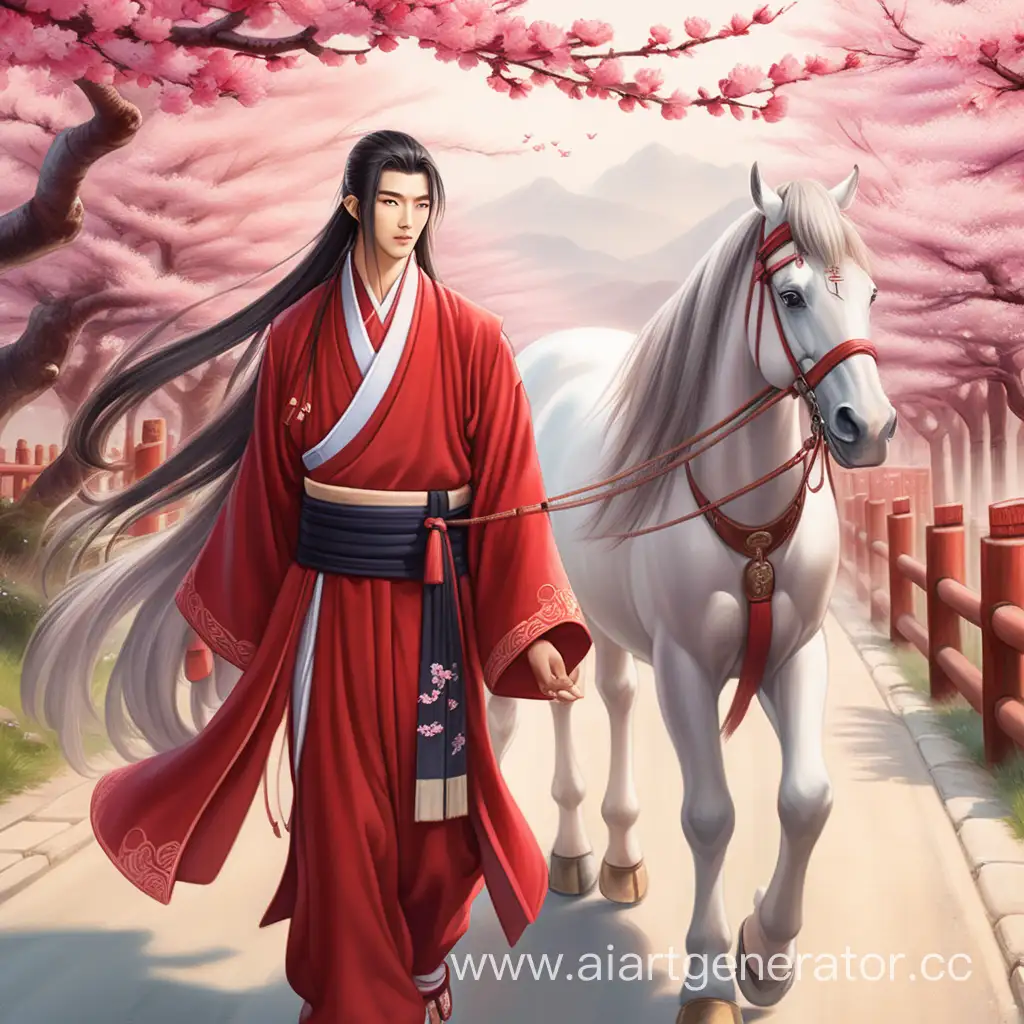 Androgynous-Immortal-Cultivator-with-Peach-Blossom-Eyes-and-Steed