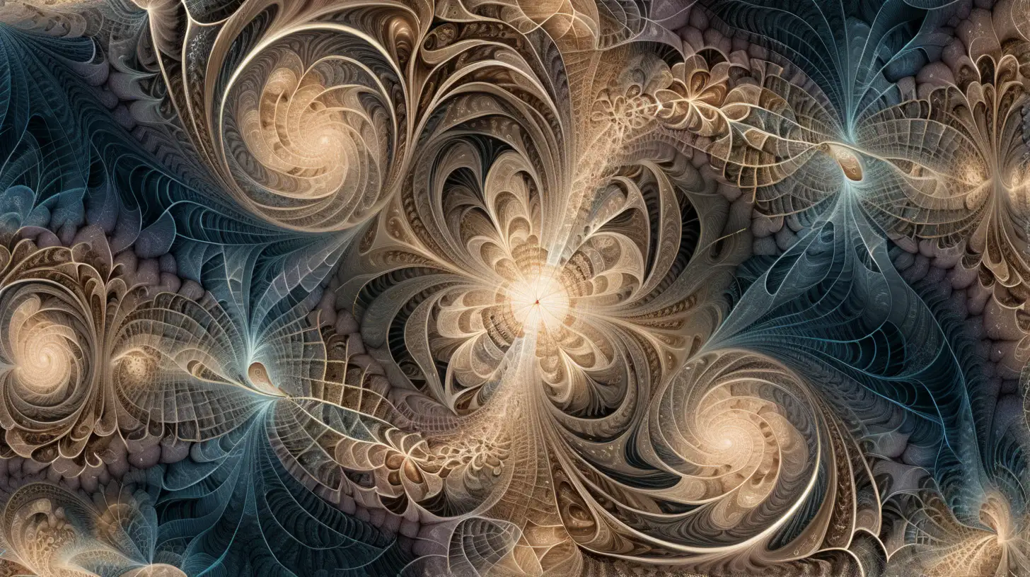 Design a background with evolving fractal patterns forming a matrix, suggesting the intricate and interconnected nature of time warps.