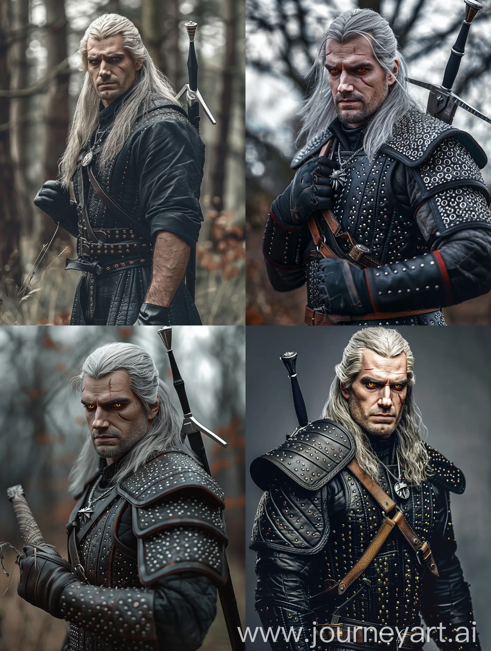 The Witcher Geralt, full-length photo, super realistic, highly detailed,in the style of the game 