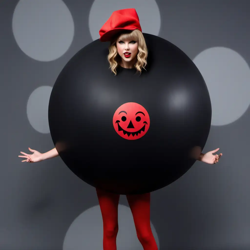 Taylor Swift Dressed as a Bomb with Clown Companions