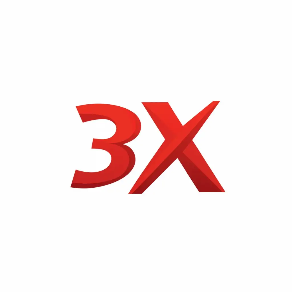 a logo design,with the text "3X BET", main symbol:red,Minimalistic,clear background