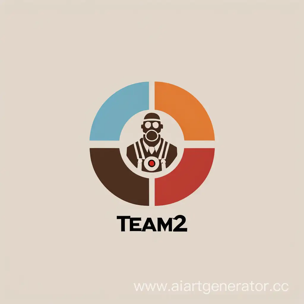 team fortress 2 logo minimalistic colorful