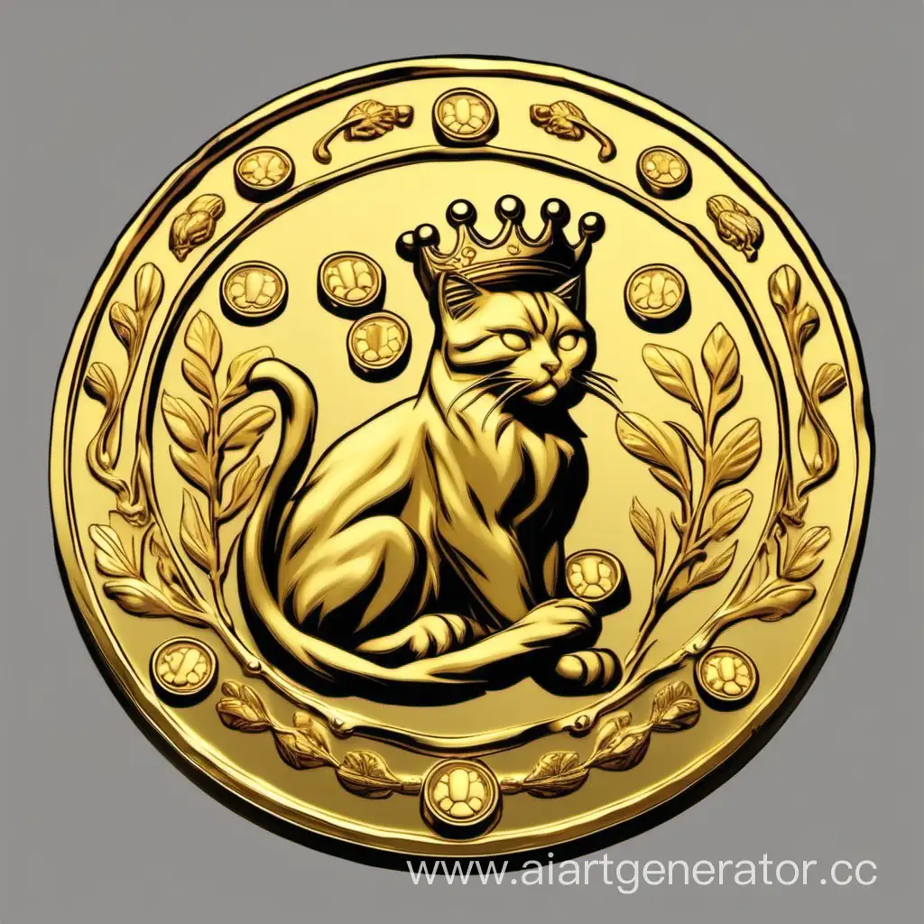 герб кошачья лапа корона золотые монеты 