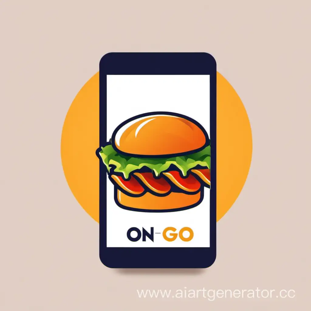 логотип приложения для онлайн заказа еды "На ходу"