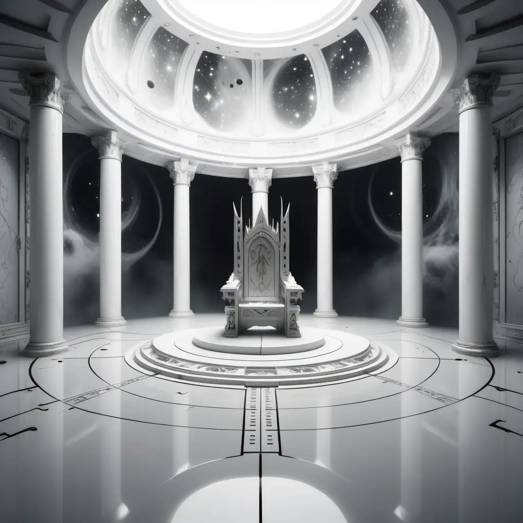 Epic Astrological Heavenly Throne Room with Void Mystic White Theme