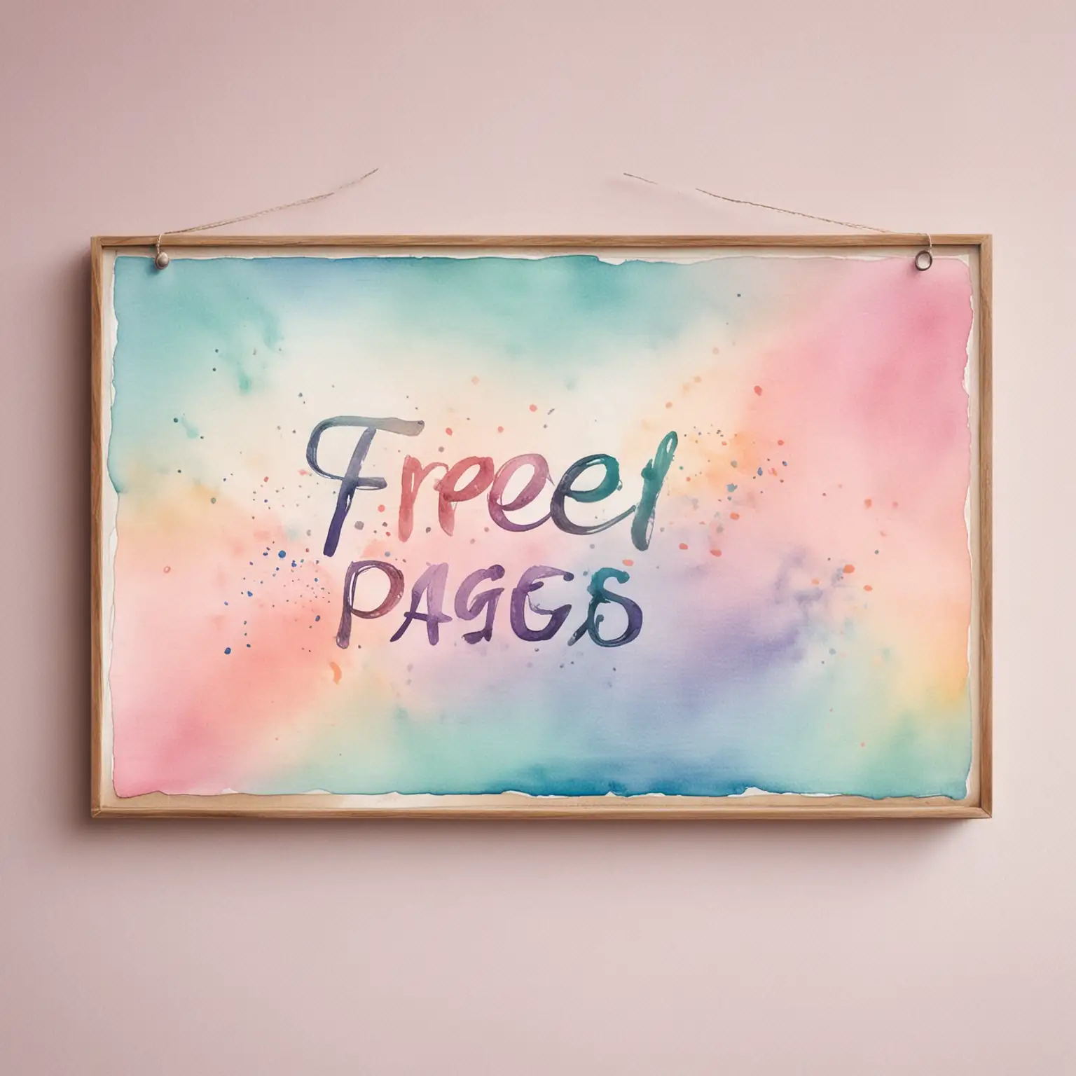 Pastel Watercolor Free Pages Sign