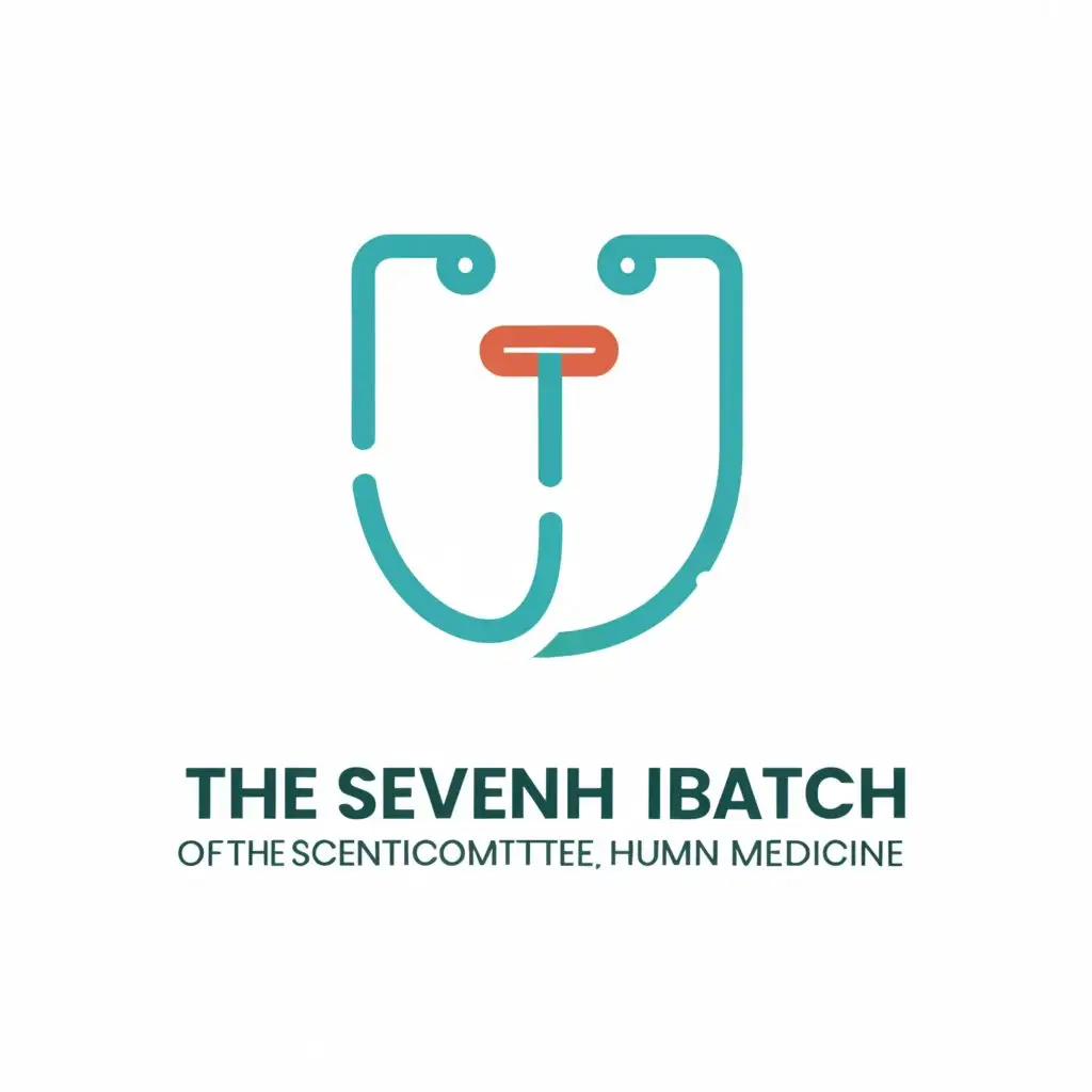 a logo design,with the text "The seventh batch of the scientific committee, human medicine.", main symbol:stethoscope,complex,be used in Medical Dental industry,clear background