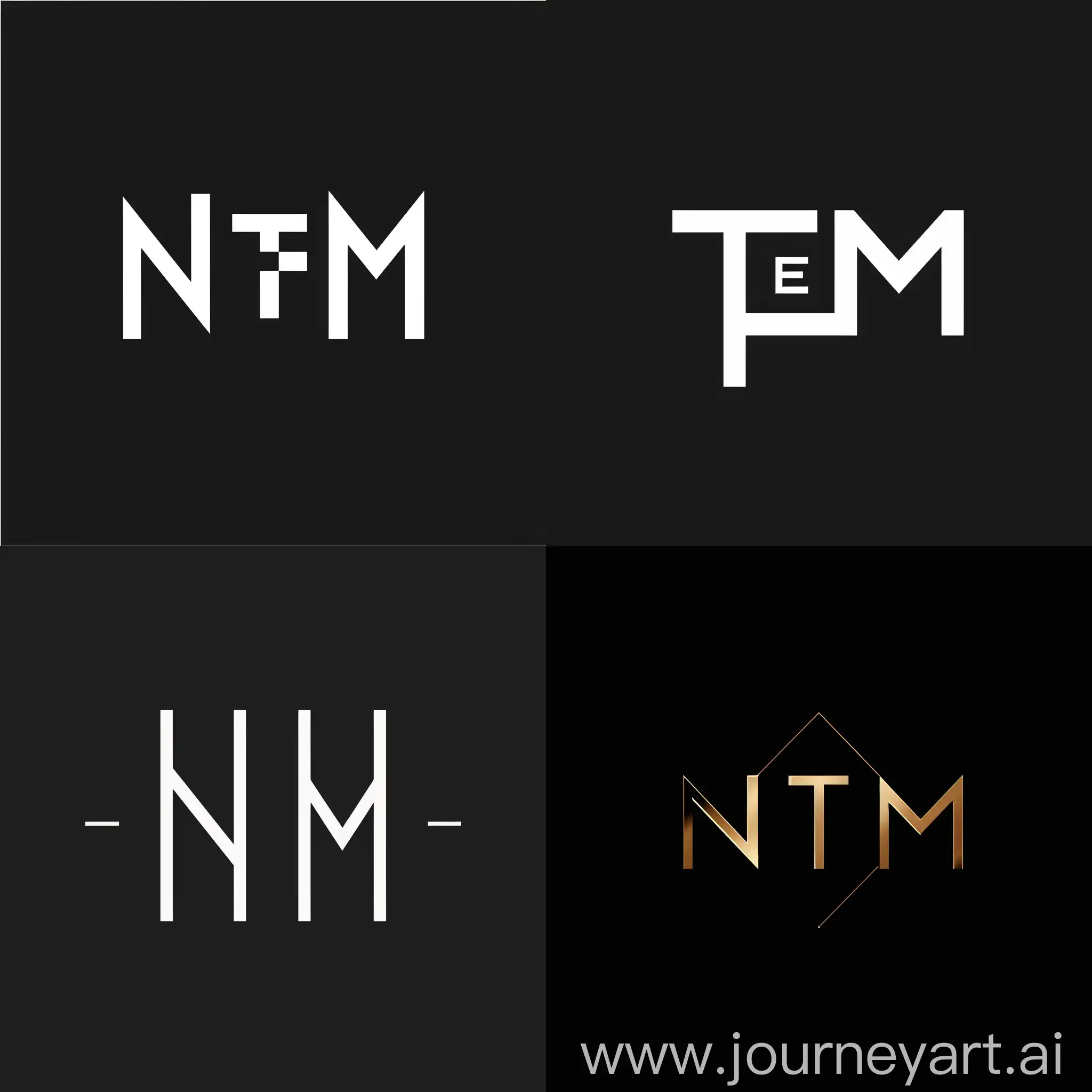 make a simple logo of "N T E M" that have "N" letter inside of "M"