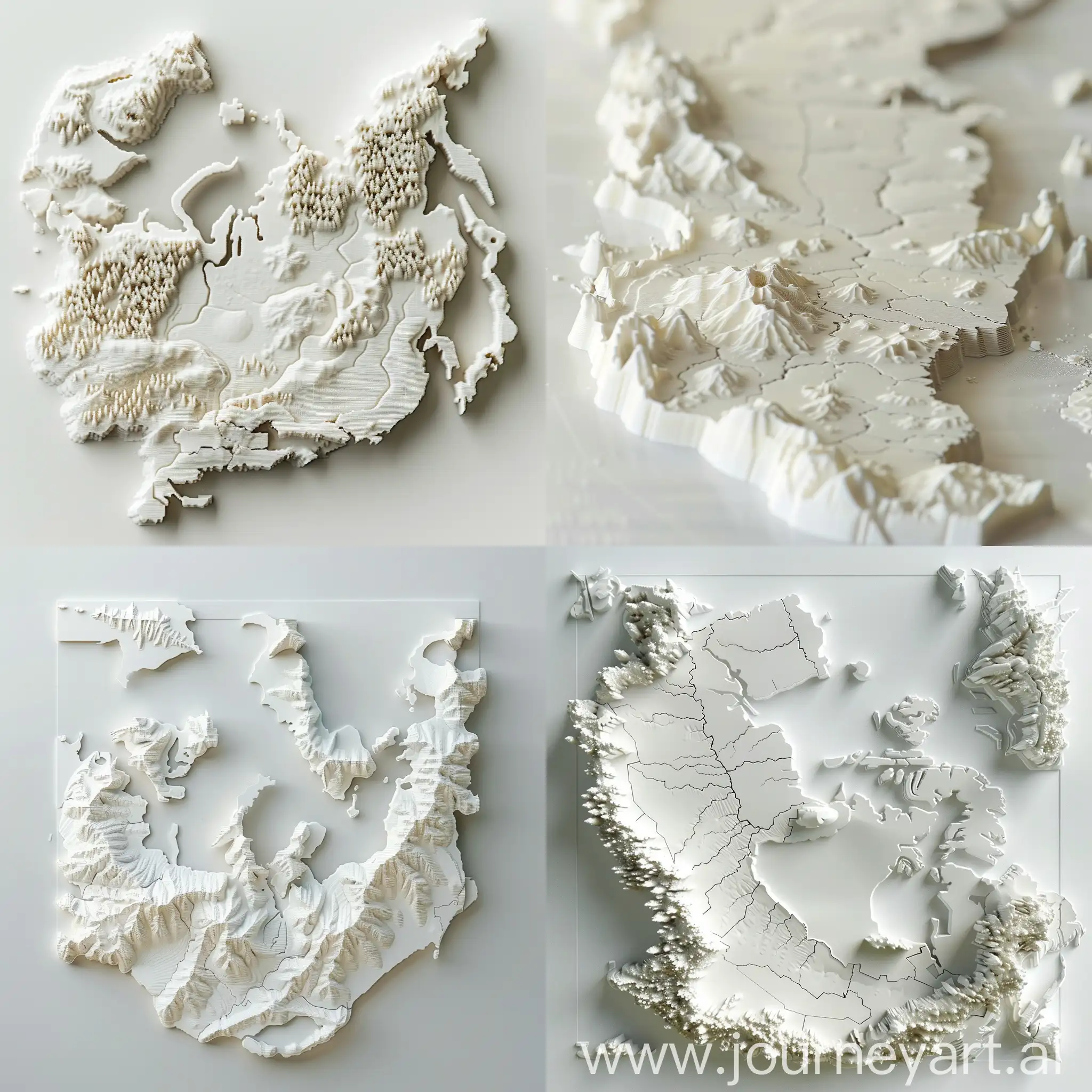 Minimalist-3D-Printed-Map-of-Russia-Abstract-Top-View-Art