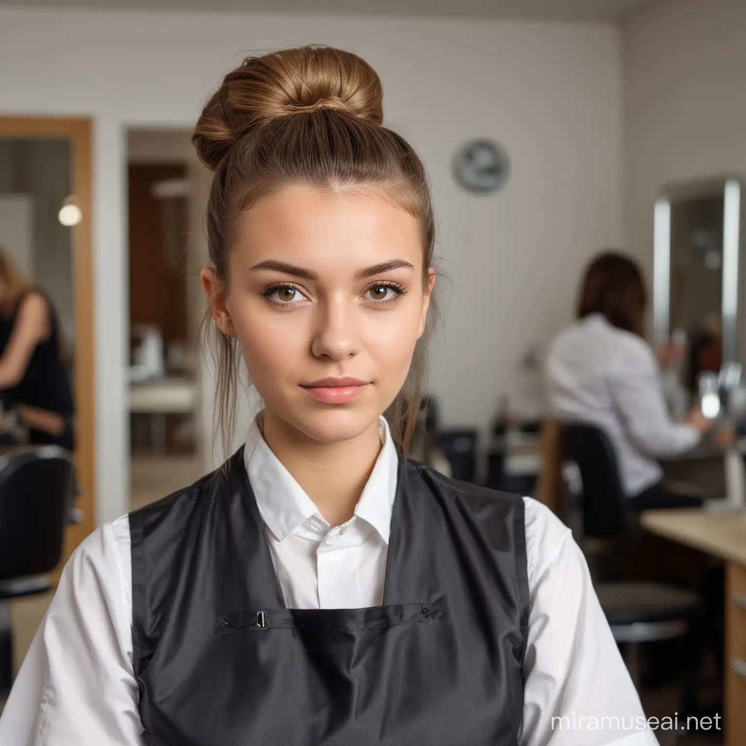 Portrait of a Young Polish Hairdresser Business Photography in a Hairdressing Establishment