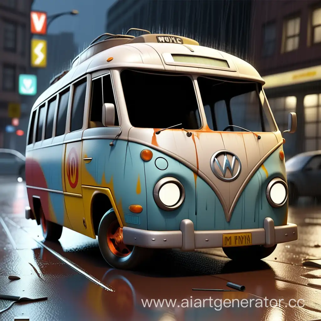 Nighttime-Rainy-Crash-Wolswagen-Bus-Accident-from-Cars-Movie