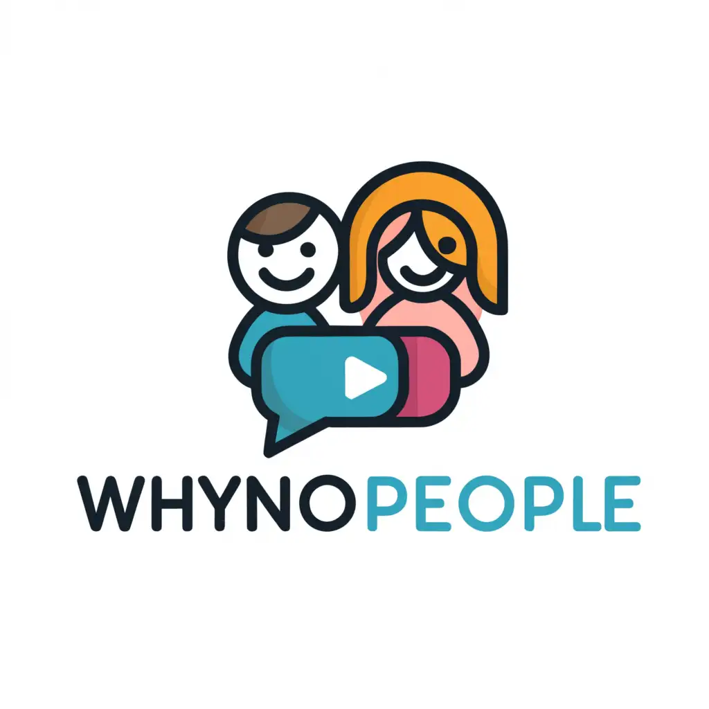 a logo design,with the text "whynopeople", main symbol:boys and girls Live chat video show,Moderate,clear background