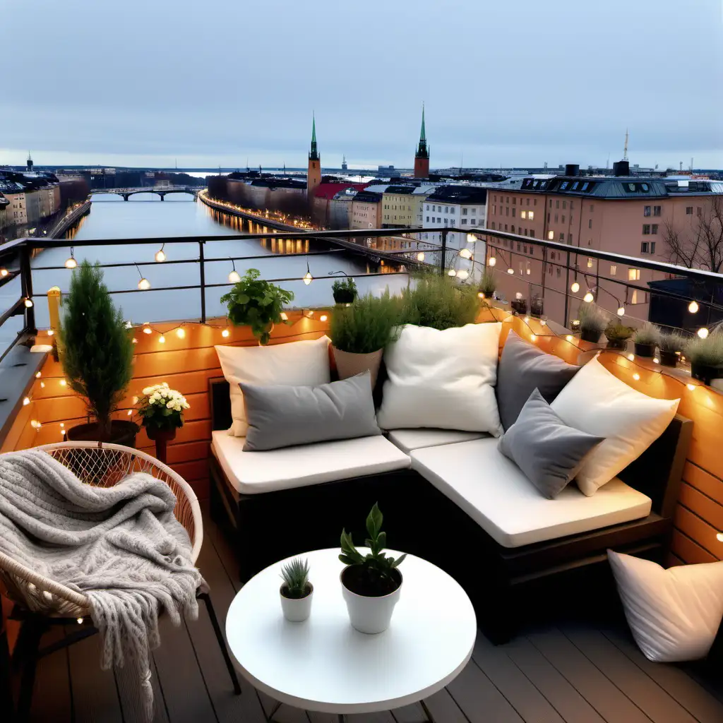 Cozy Urban Balcony with Stockholm City View