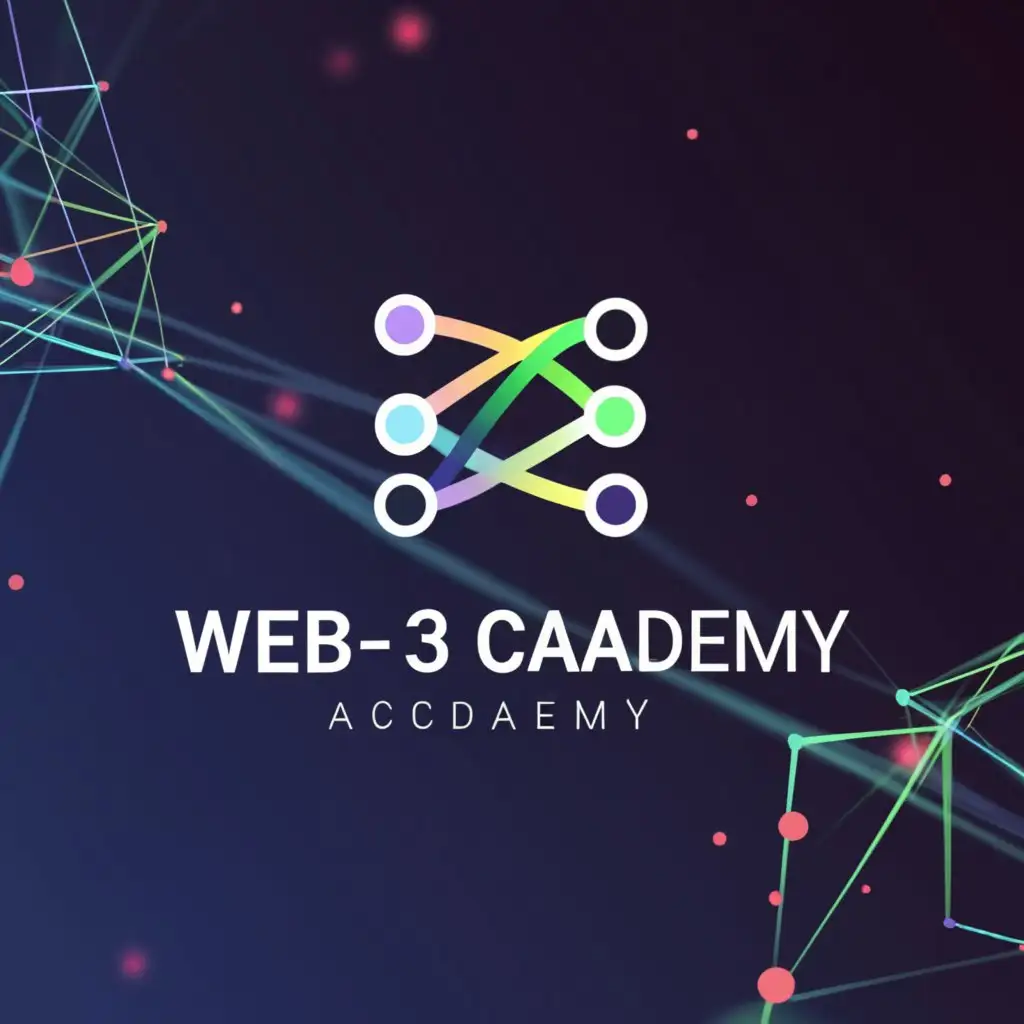 a logo design,with the text "Web 3 Academy", main symbol:Futuristic web related icon. Blockchain related concept,Moderate,clear background