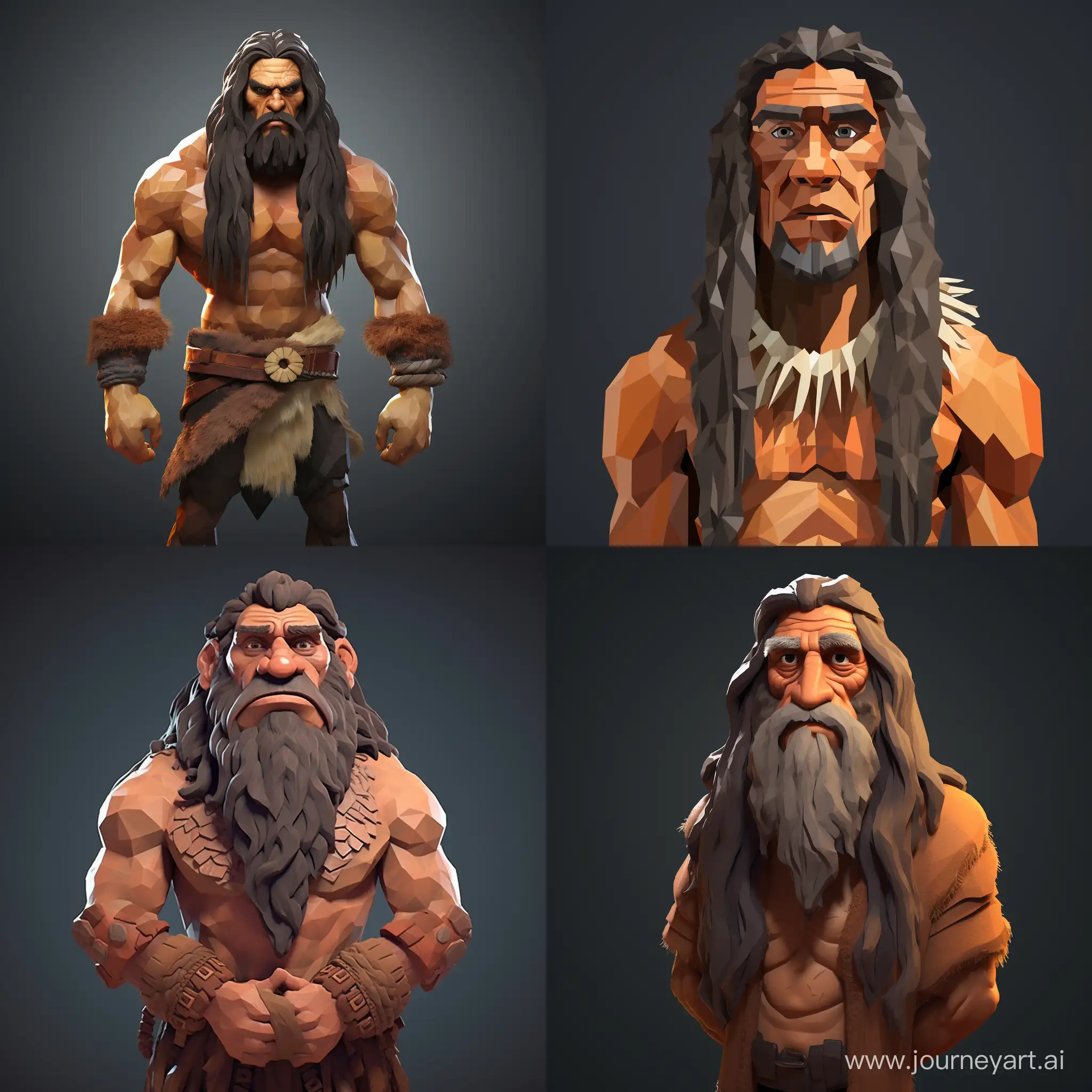 low poly neanderthal model for game avatar