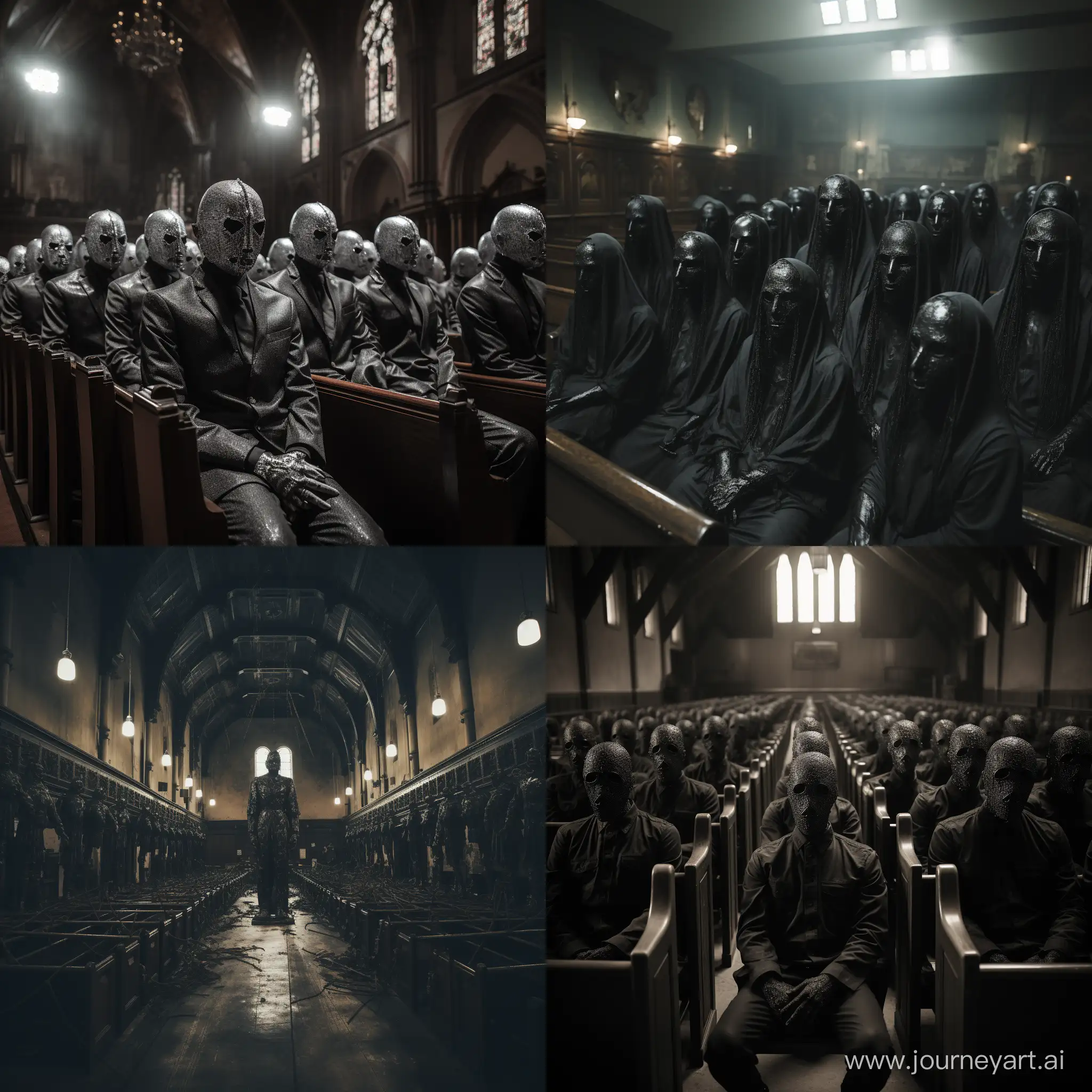 black creepy army in the church footage from CCTV —s 250