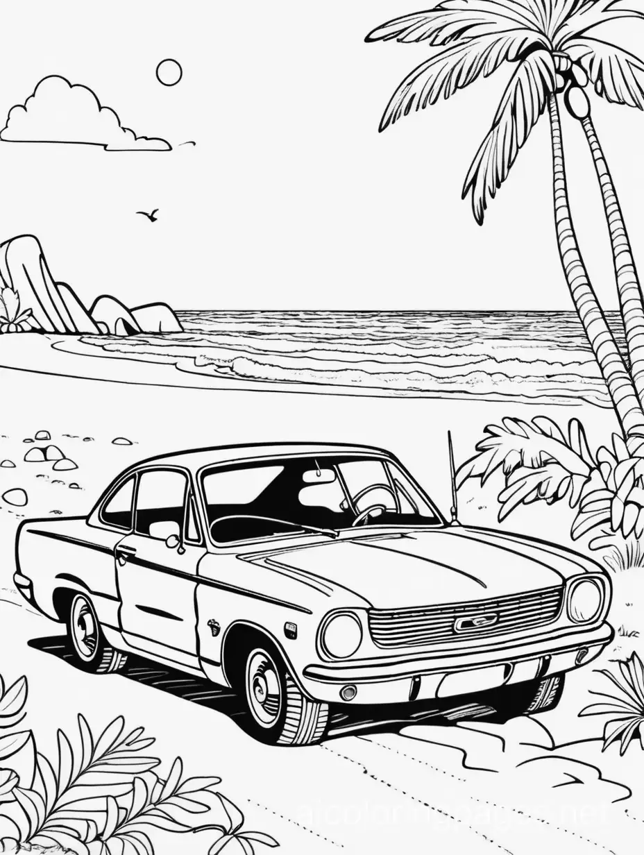 Vintage-1960s-Car-Coloring-Page-Beach-Scene-for-Kids