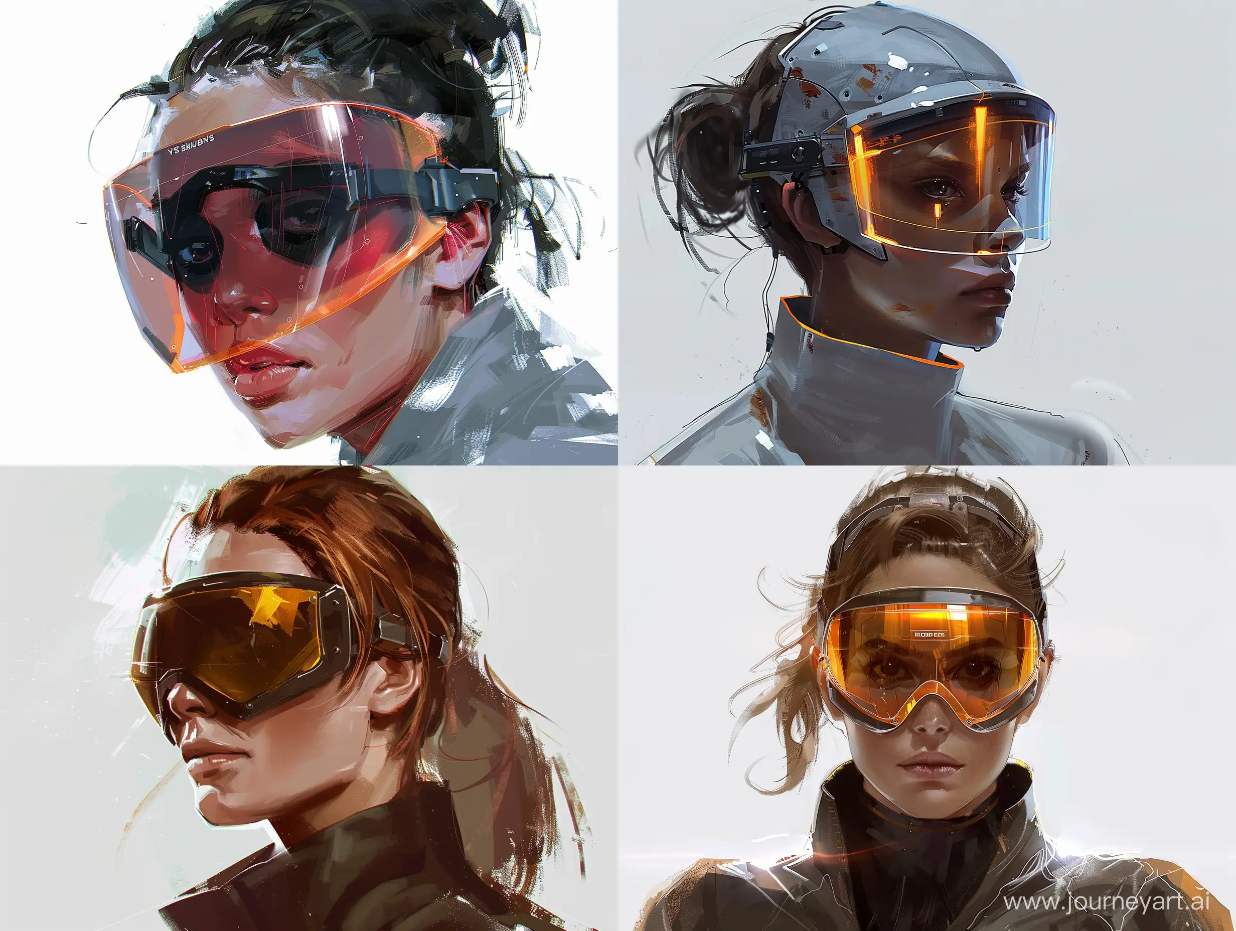 Futuristic-Female-Welder-Concept-Art-with-Safety-Glasses-in-Yoji-Shinkawa-Style