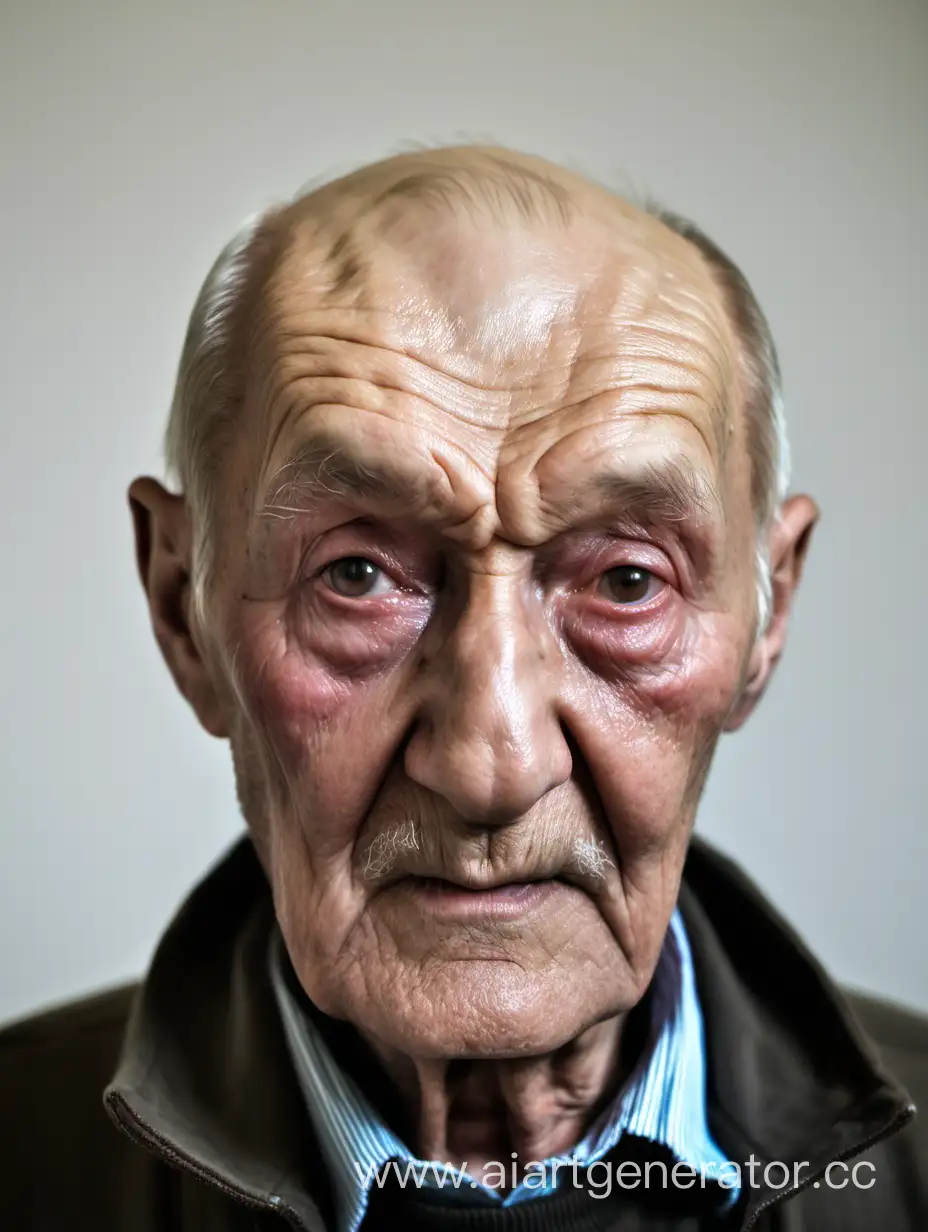 Русский дедушка 75 лет с лысеющей головой 