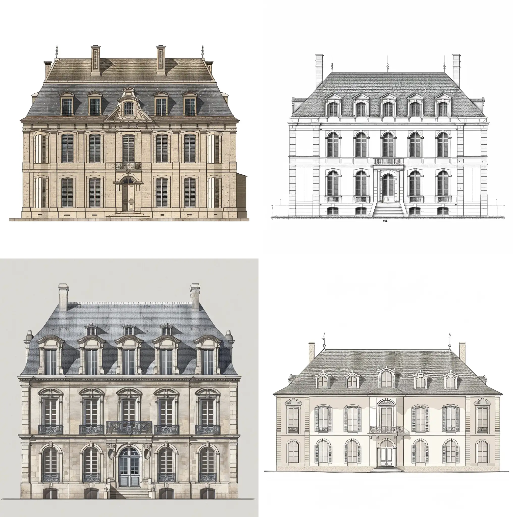 18th-Century-French-Chateau-with-Arched-and-Square-Windows