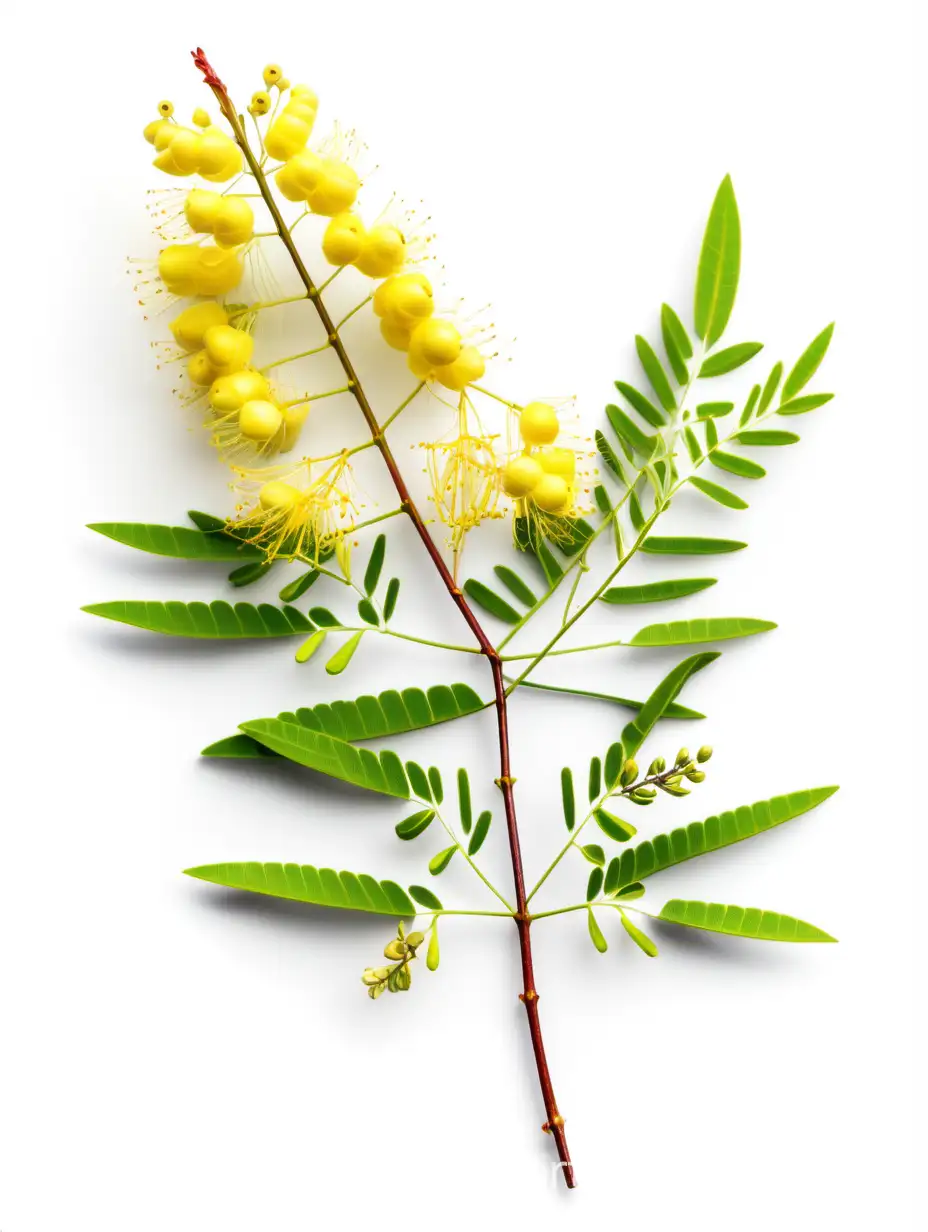 Vibrant-Botanical-Acacia-Flower-on-Clean-White-Background