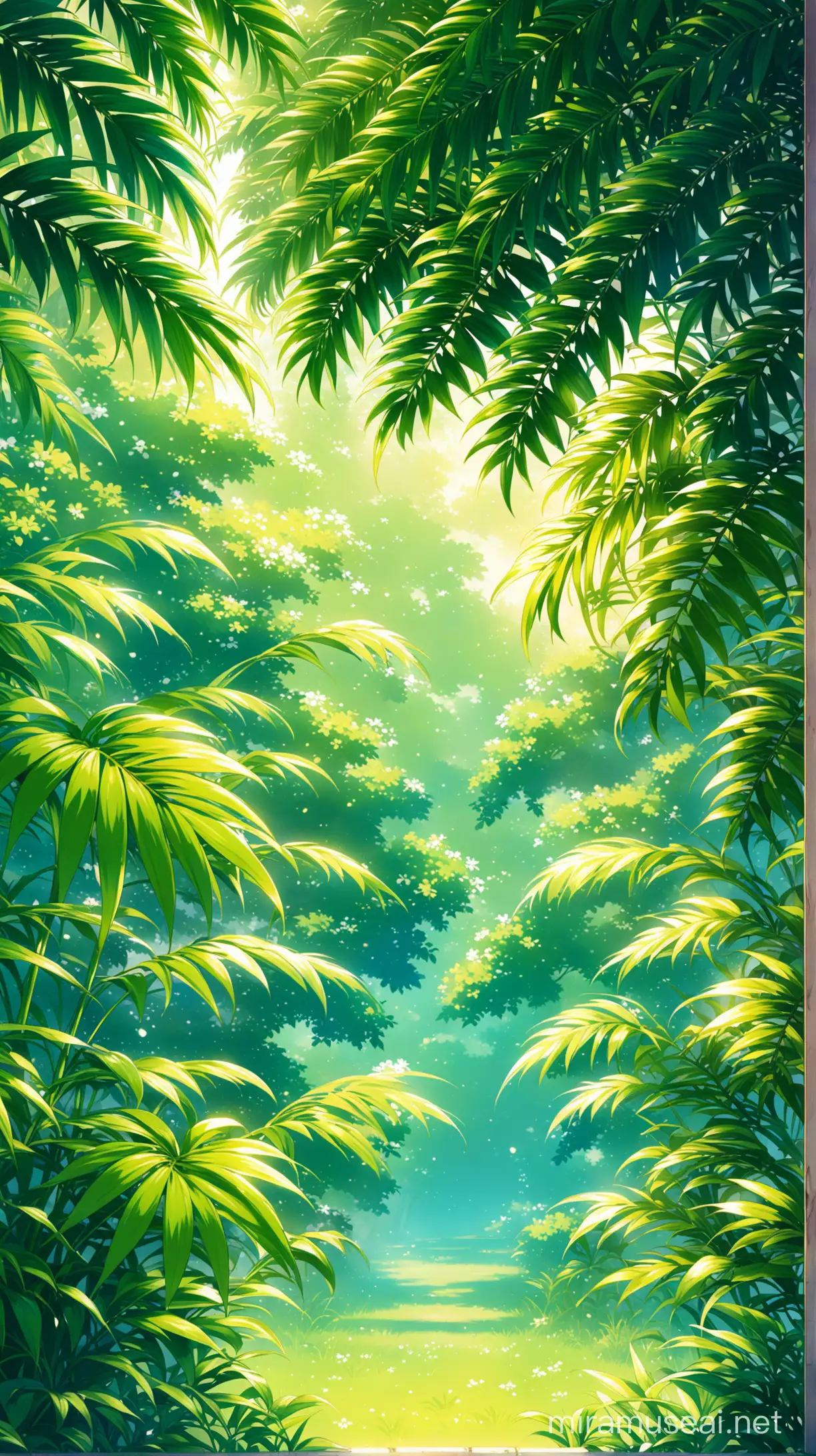 Fantasy Anime Plants Wallpaper Magical Botanical Scene with Vibrant Colors