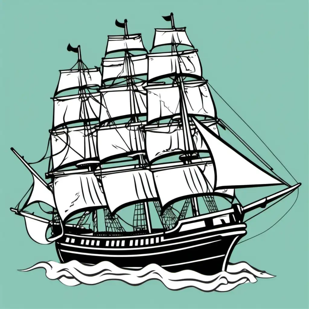 ship, classic, clipart, simple, old school, vintage