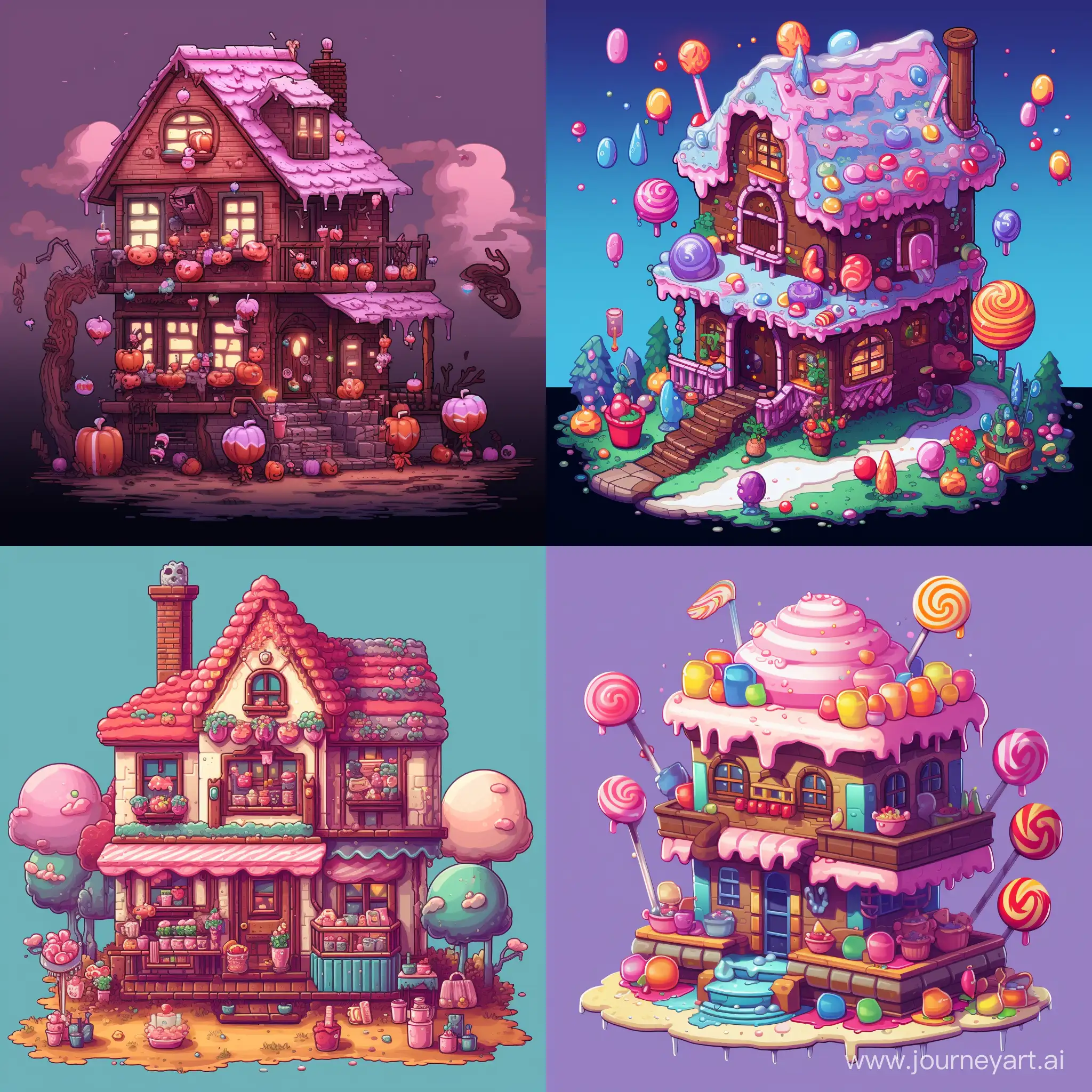 candy house, 8-bit pixel,