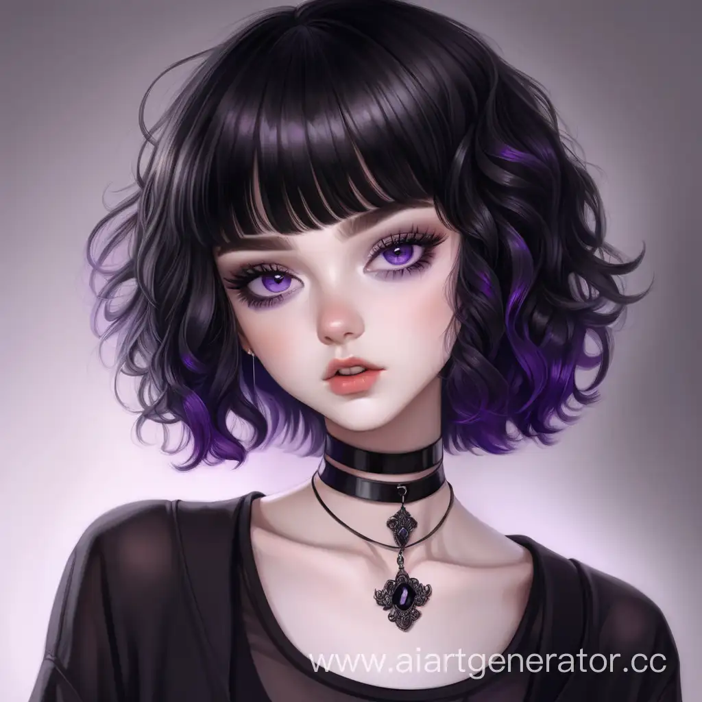 Elegant-Woman-with-Bob-Cut-Curly-Black-Hair-and-Violet-Eyes
