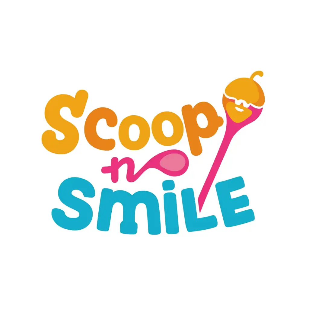 a logo design,with the text "Scoop-n-Smile", main symbol:Typography with colorful logo,Minimalistic,be used in Restaurant industry,clear background