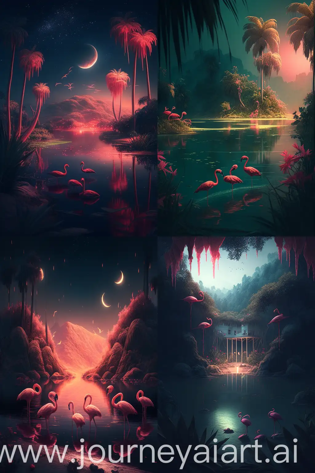 Moonlit-Oasis-Pink-Flamingos-by-Golden-River