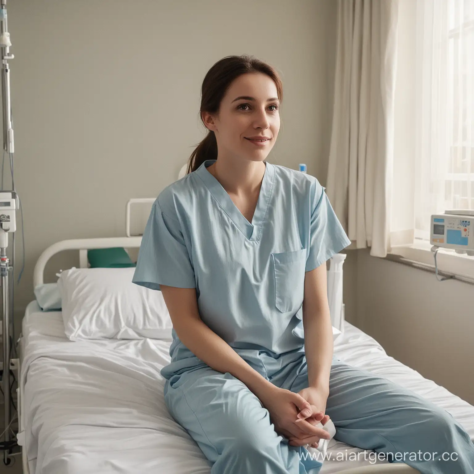 Hospital-Patient-Sitting-on-Bed