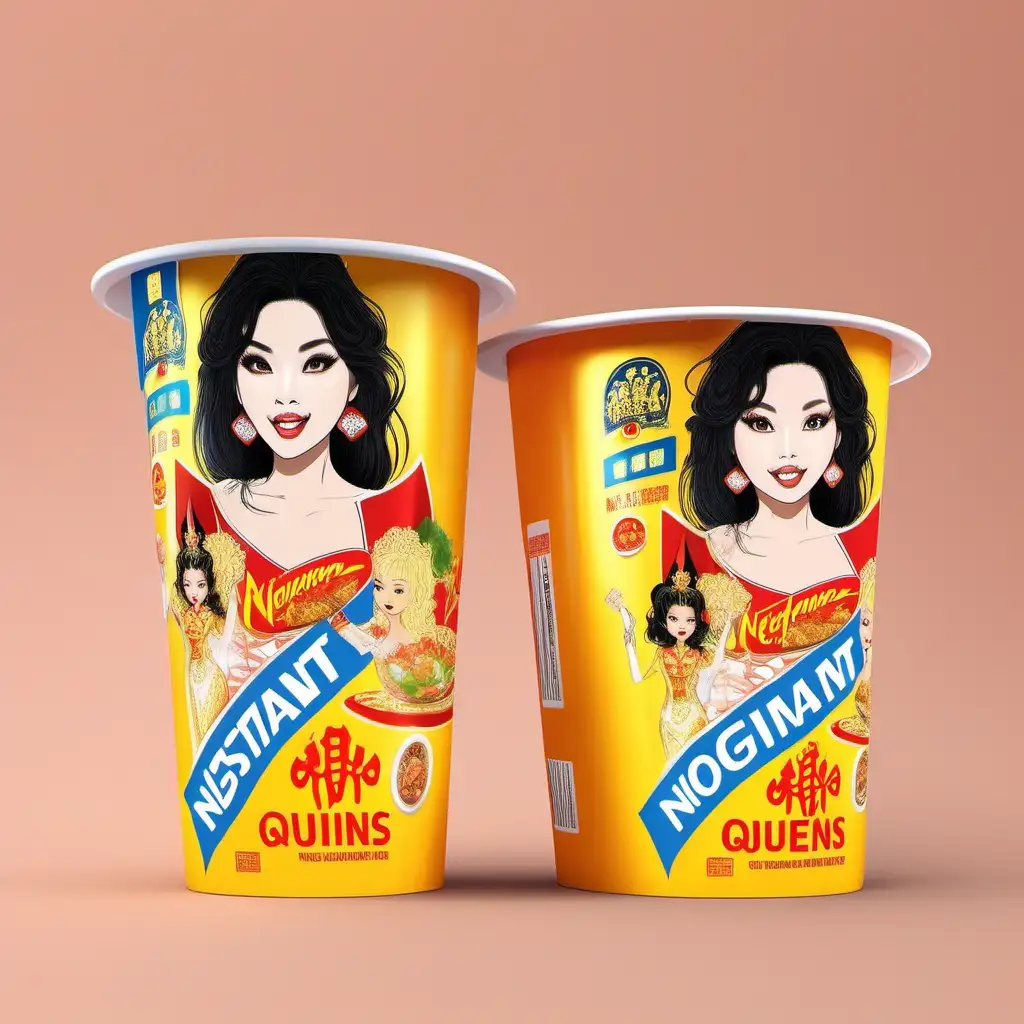 Vietnamese Pageant Beauty Queens Featured on Instant Noodle Cup Packaging