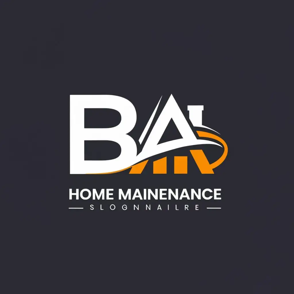 a logo design,with the text "BA Home Maintenance", main symbol:BA,complex,be used in Construction industry,clear background