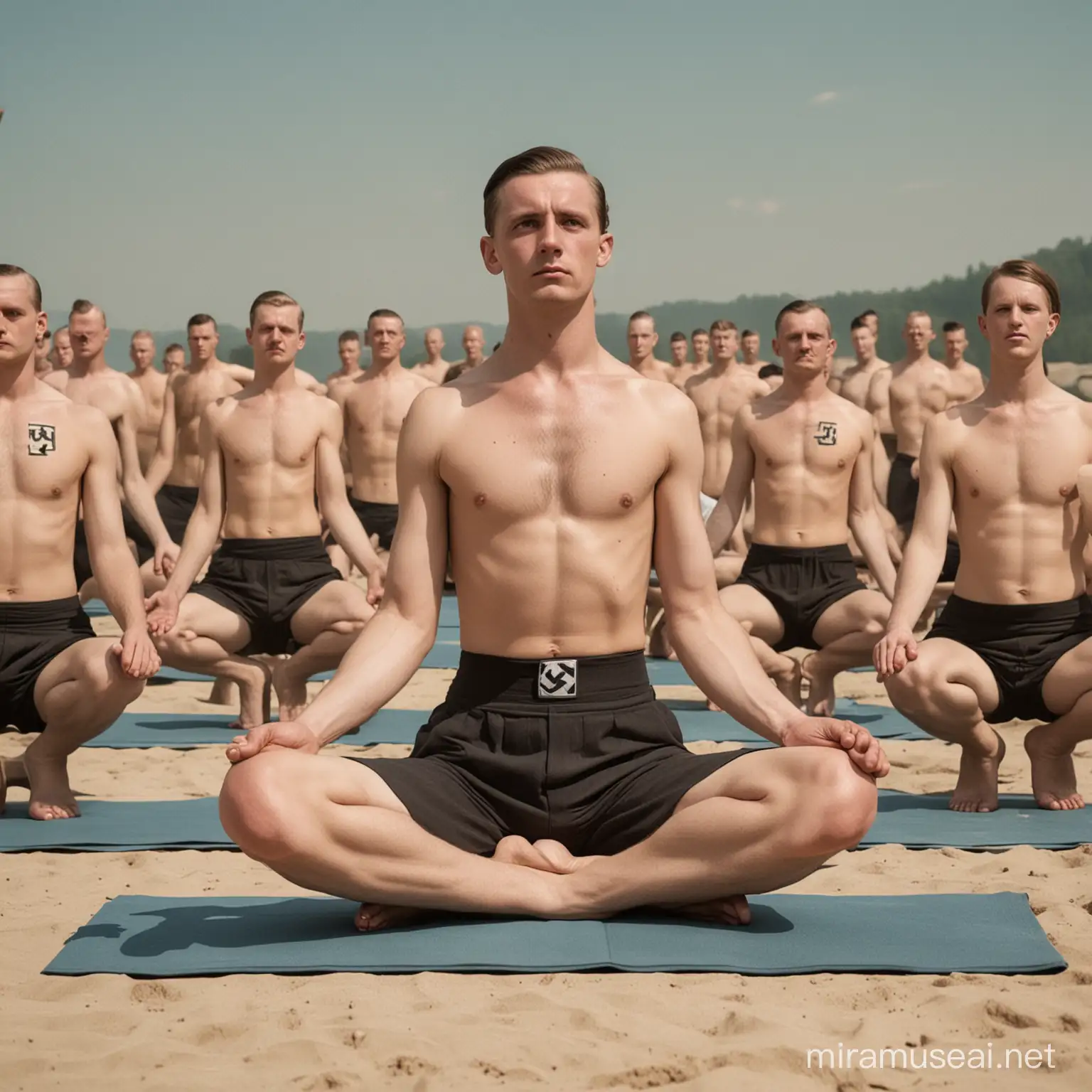 Controversial Historical Reenactment Nazi Yoga Session