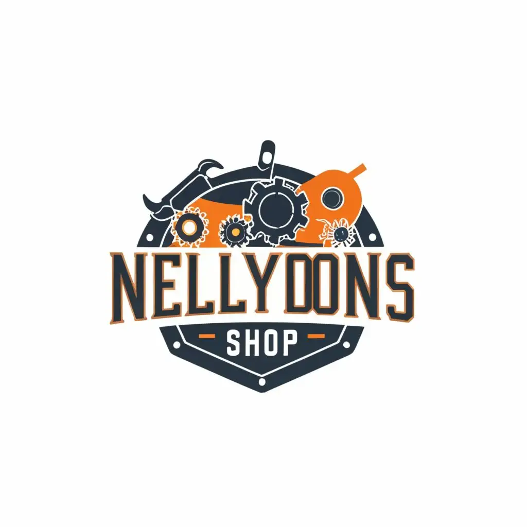 logo, MECHANIC SHOP, with the text "NELLYDONS", typography, be used in Education industry