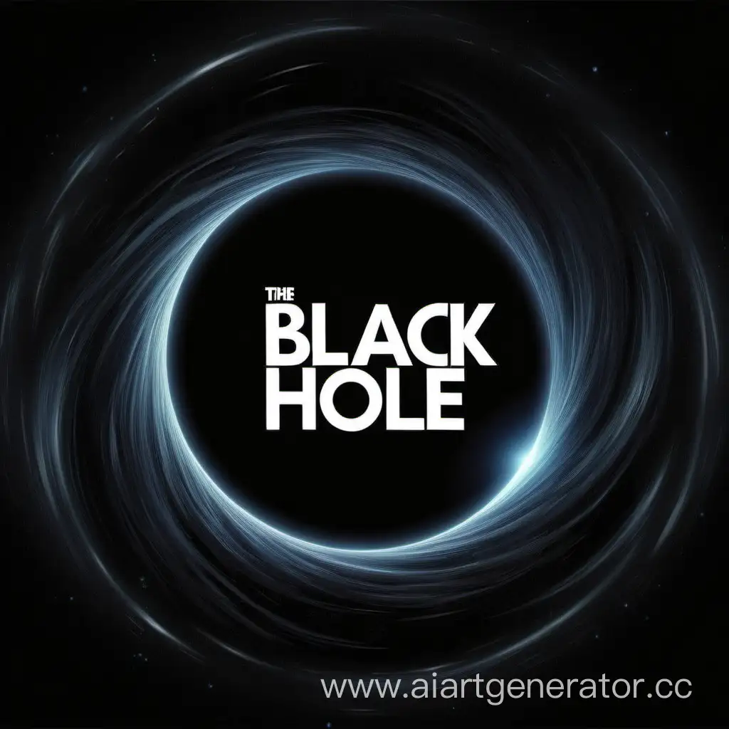 логотип Black Hole с буквами и черной дырой на фоне