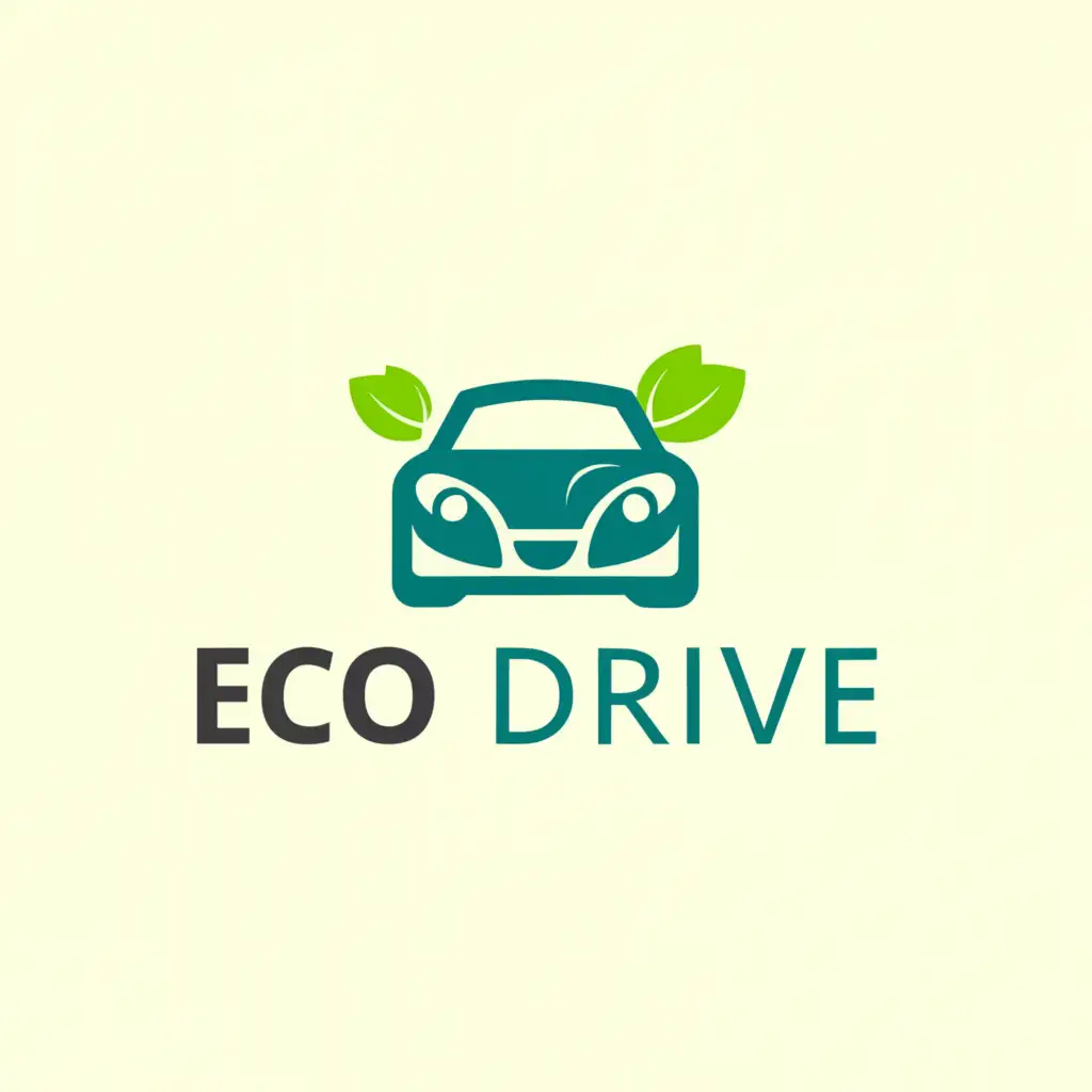 a logo design,with the text "eco drive", main symbol:car,Moderate,be used in Automotive industry,clear background