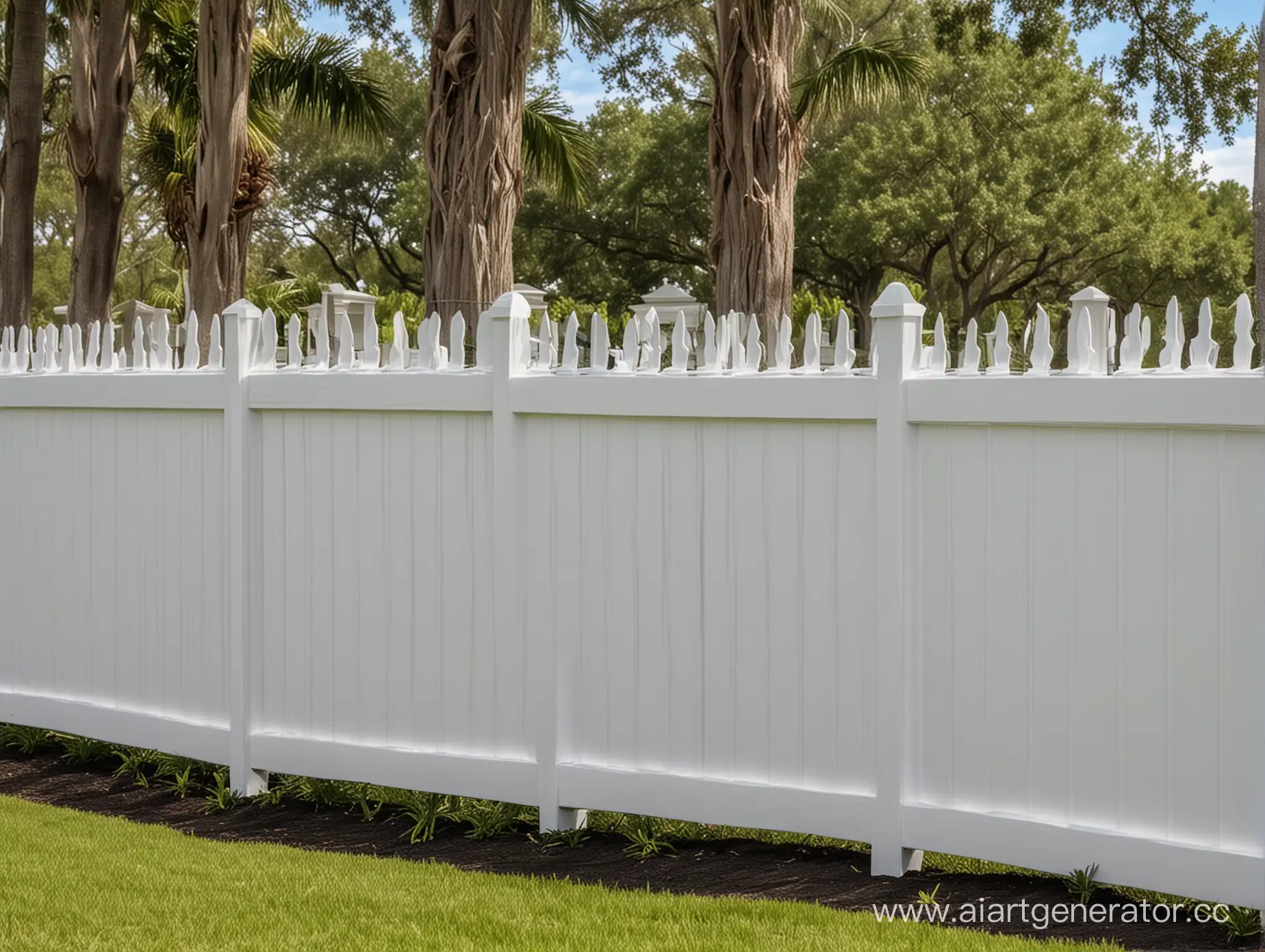 White-Vinyl-Fence-in-Florida-Sunny-Day-in-a-Serene-Neighborhood