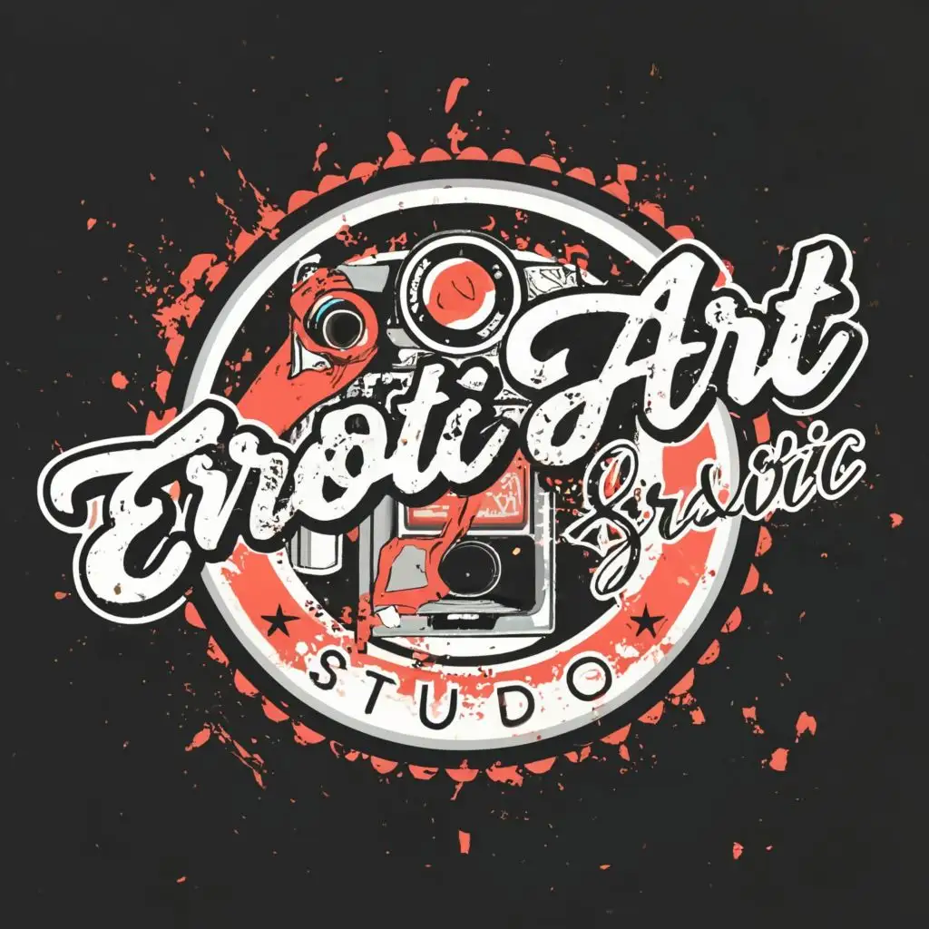 logo, Photography, camera, erotic, model, simple, street graffiti style, with the text "Erotic Art Studio", typography